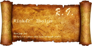 Riskó Ibolya névjegykártya